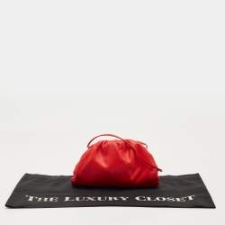 Pre Owned Bottega Veneta Red Leather Mini The Pouch Bag