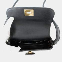 Pre Owned Bottega Veneta Desiree Shoulder Bag Navy Leather Size Mini