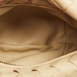 Pre Owned Bottega Veneta Beige Intrecciato Leather Mini Jodie Hobo