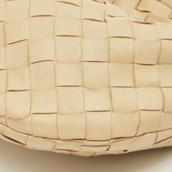 Pre Owned Bottega Veneta Beige Intrecciato Leather Mini Jodie Hobo