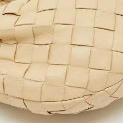 Pre Owned Bottega Veneta Beige Intrecciato Leather Mini Jodie Hobo