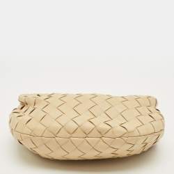 Pre Owned Bottega Veneta Beige Intrecciato Leather Mini Jodie Hobo