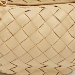 Pre Owned Bottega Veneta Beige Intrecciato Leather Mini Jodie Hobo
