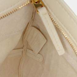 Pre Owned Bottega Veneta White Baby Lambskin Intrecciato Solstice Shoulder Bag