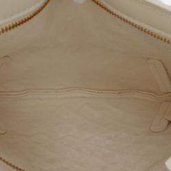 Pre Owned Bottega Veneta White Baby Lambskin Intrecciato Solstice Shoulder Bag