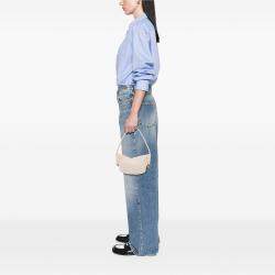 Pre Owned Bottega Veneta White Baby Lambskin Intrecciato Solstice Shoulder Bag