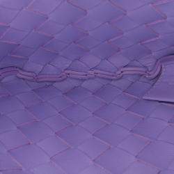 Pre Owned Bottega Veneta Purple Baby Lambskin Intrecciato Sardine Bag