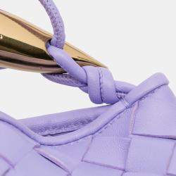 Pre Owned Bottega Veneta Purple Baby Lambskin Intrecciato Sardine Bag