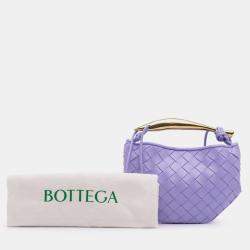 Pre Owned Bottega Veneta Purple Baby Lambskin Intrecciato Sardine Bag