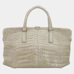 Pre Owned Bottega Veneta Crocodile Top Handle Handbag