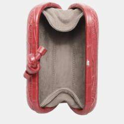 Pre Owned Bottega Veneta Crocodile Knot Clutch Bag