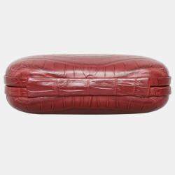 Pre Owned Bottega Veneta Crocodile Knot Clutch Bag