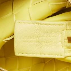Pre Owned Bottega Veneta Yellow Intrecciato Leather Small Loop Camera Bag