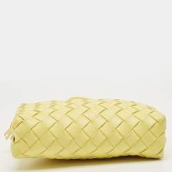 Pre Owned Bottega Veneta Yellow Intrecciato Leather Small Loop Camera Bag