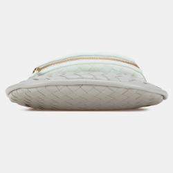 Pre Owned Bottega Veneta Grey Small Bicolor Lambskin Intrecciato Gemelli Bag