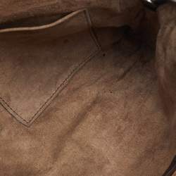 Pre Owned Bottega Veneta Dark Brown Intrecciato Leather Nodini Crossbody Bag