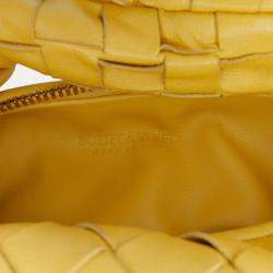 مملوكة مسبقًا Bottega Veneta Yellow Mini Nappa Intrecciato Jodie