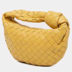 مملوكة مسبقًا Bottega Veneta Yellow Mini Nappa Intrecciato Jodie