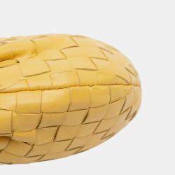 مملوكة مسبقًا Bottega Veneta Yellow Mini Nappa Intrecciato Jodie