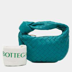 Pre Owned Bottega Veneta Blue Mini Nappa Intrecciato Jodie
