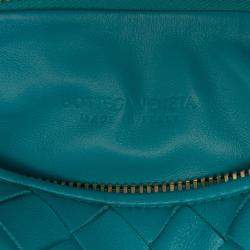 Pre Owned Bottega Veneta Blue Mini Nappa Intrecciato Jodie