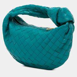 Pre Owned Bottega Veneta Blue Mini Nappa Intrecciato Jodie