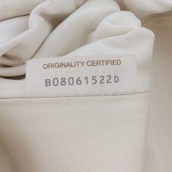 Pre Owned Bottega Veneta White Lambskin The Mini Pouch Crossbody