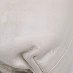 Pre Owned Bottega Veneta White Lambskin The Mini Pouch Crossbody