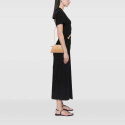 Pre Owned حقيبة بوتيغا فينيتا الصغيرة جلد خروف بيج بني كروس بودي