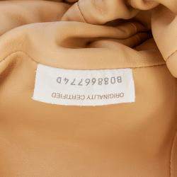 Pre Owned حقيبة بوتيغا فينيتا الصغيرة جلد خروف بيج بني كروس بودي