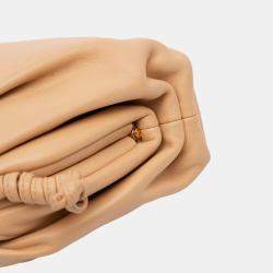 Pre Owned حقيبة بوتيغا فينيتا الصغيرة جلد خروف بيج بني كروس بودي