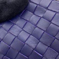 Pre Owned Bottega Veneta Intrecciato One Shoulder Bag Purple Leather