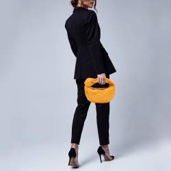 Pre Owned حقيبة هوبو بوتيغا فينيتا ميني جودي جلد إنتريتشياتو زهري داكن