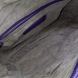 Pre Owned Bottega Veneta Purple Leather mesh crossbody bag