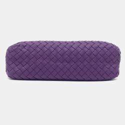 Pre Owned Bottega Veneta Purple Leather mesh crossbody bag