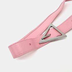 Pre Owned Bottega Veneta Pink Leather Cassette Belt Bag