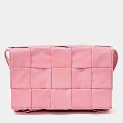 Pre Owned Bottega Veneta Pink Leather Cassette Belt Bag