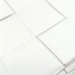 Pre Owned Bottega Veneta White Leather Cassette Bag