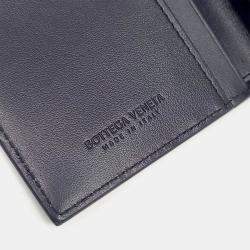 Pre Owned Bottega Veneta Navy Blue Leather Solstice Medium Wallet