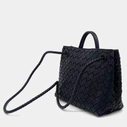 Pre Owned Bottega Veneta Black Leather Andiamo Small