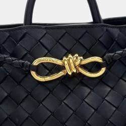 Pre Owned Bottega Veneta Black Leather Andiamo Small