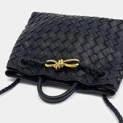 Pre Owned Bottega Veneta Black Leather Andiamo Small