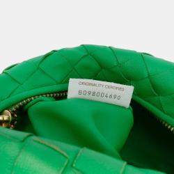 Pre Owned Bottega Veneta Green Mini Nappa Intrecciato Jodie