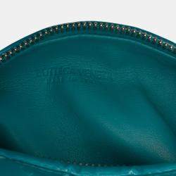 Pre Owned Bottega Veneta Blue Mini Patent Intrecciato Jodie