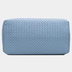 Pre Owned Bottega Veneta Blue Medium Nappa Intrecciato Roma Tote