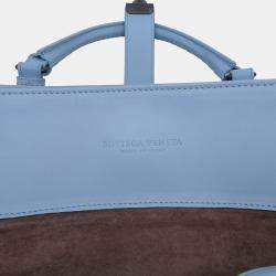 Pre Owned Bottega Veneta Blue Medium Nappa Intrecciato Roma Tote