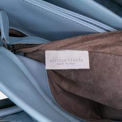 Pre Owned Bottega Veneta Blue Medium Nappa Intrecciato Roma Tote