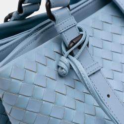 Pre Owned Bottega Veneta Blue Medium Nappa Intrecciato Roma Tote