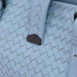 Pre Owned Bottega Veneta Blue Medium Nappa Intrecciato Roma Tote