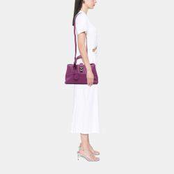 Pre Owned Bottega Veneta Purple Small Nappa Intrecciato Roma Satchel
